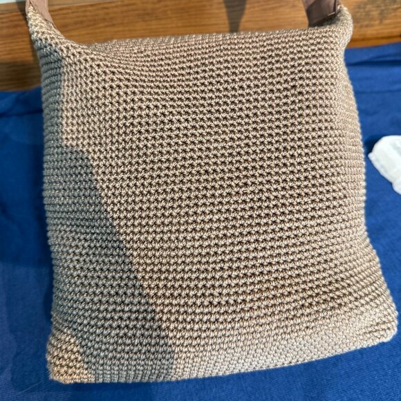 THE SAK Tan Crochet Woven Hobo Bag - Hand Crocheted Shoulder Bag - Picture 8 of 16